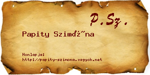 Papity Szimóna névjegykártya